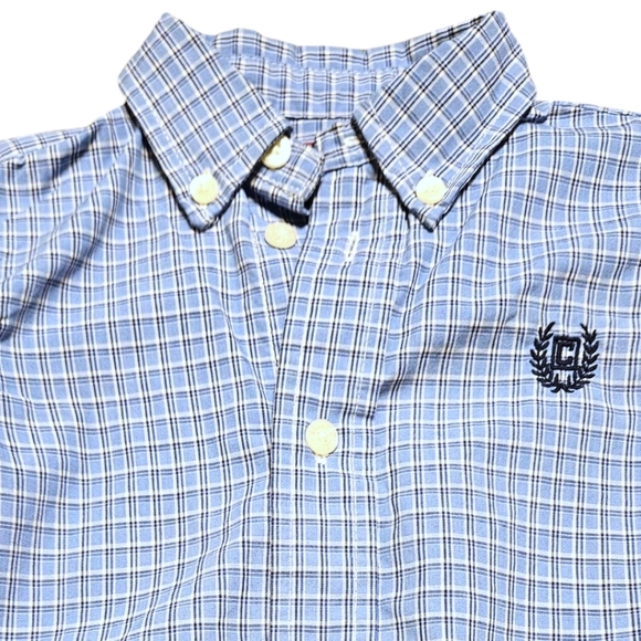 Chaps Baby Boy 18M Shirt Long Sleeve Button Down Blue Embroidered Logo Easter - Picture 2 of 7